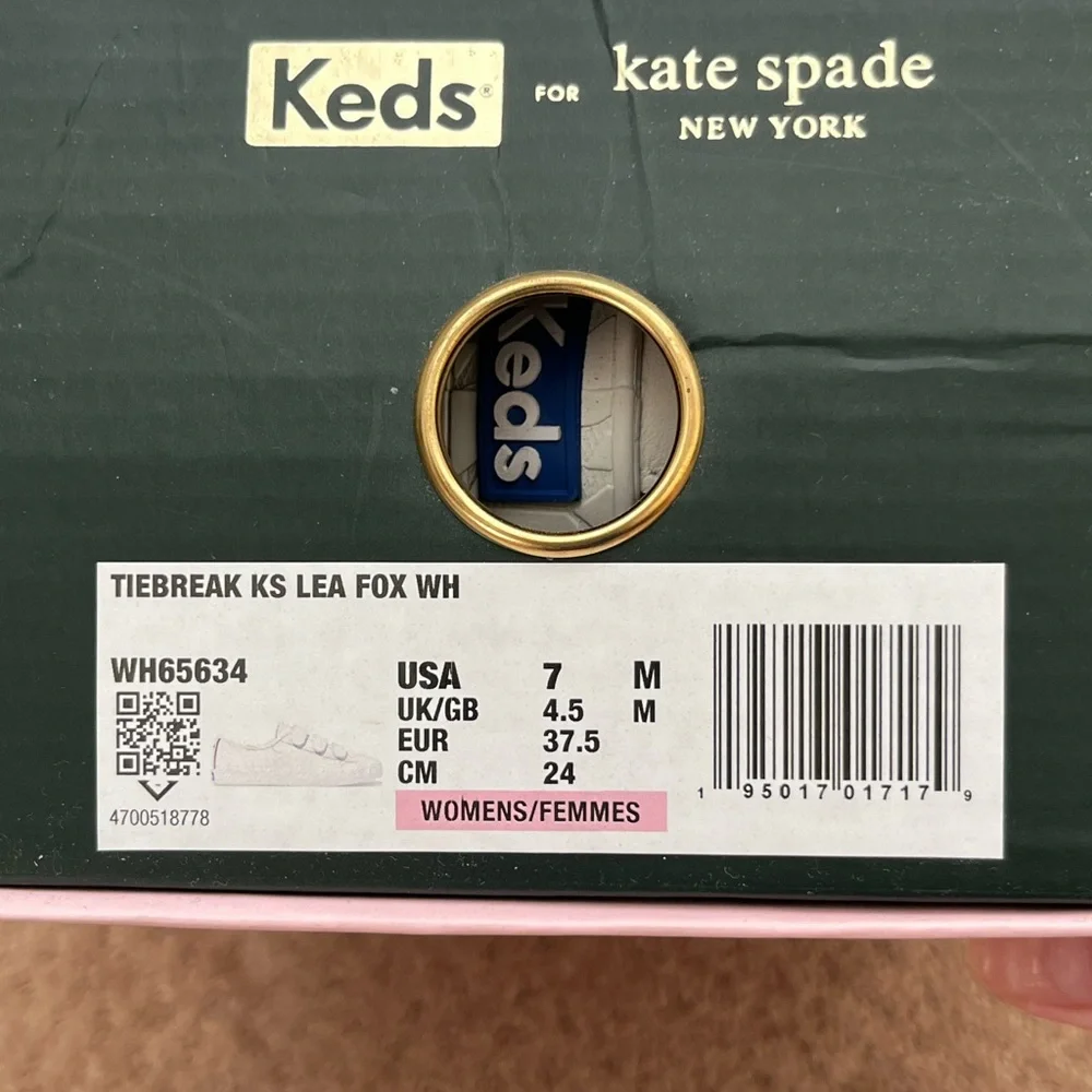 Kate Spade Keds White Women's Leather Sneakers Sz 7 - Picture 7 of 7